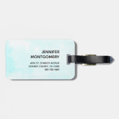 かわいいライオン魚釣りオンザムーンウォーターカラー ラゲッジタグ (裏面横)