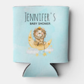 かわいいライオン魚釣りオンザムーンウォーターカラー 缶クーラー (正面)