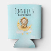 かわいいライオン魚釣りオンザムーンウォーターカラー 缶クーラー (裏面)