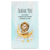 かわいいライオン魚釣りオンザムーンサンキューユー スモールペーパーバッグ (裏面)