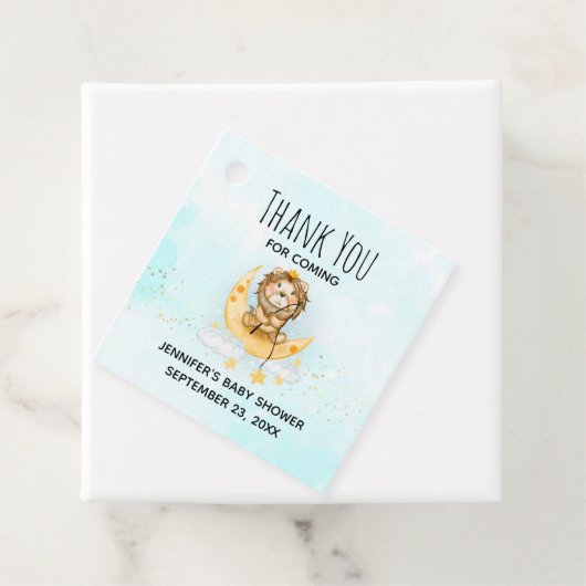 かわいいライオン魚釣りオンザムーンベビーシャワー フェイバータグ (インサイチュ)