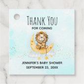 かわいいライオン魚釣りオンザムーンベビーシャワー フェイバータグ (正面)