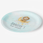 かわいいライオン魚釣りオンザムーンベビーシャワー ペーパープレート (アングル)