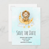 かわいいライオン魚釣り水彩保存日 インビテーションポストカード (正面/裏面)