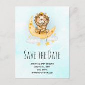 かわいいライオン魚釣り水彩保存日 インビテーションポストカード (正面)