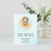 かわいいライオン魚釣り水彩保存日 インビテーションポストカード (スタンド正面)