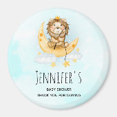 かわいいライオン魚釣り水彩赤ちゃんシャワー マグネット (正面)