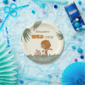 かわいいライオン1歳の誕生日パーティー ペーパープレート (パーティー)
