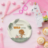 かわいいライオン1歳の誕生日パーティー ペーパープレート (パーティー)