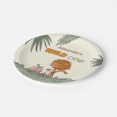 かわいいライオン1歳の誕生日パーティー ペーパープレート (アングル)