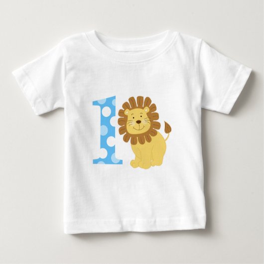 かわいいライオン1歳の誕生日I'm ONE T-Shirt ベビーTシャツ (正面)