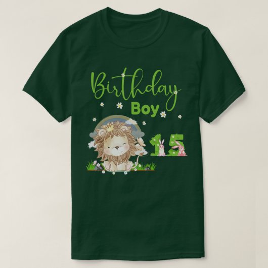 かわいいライオン15番誕生日少年 Tシャツ (デザイン正面)