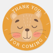 かわいいライオン。おもしろい動物サファリ感謝していー動物園 ラウンドシール (正面)