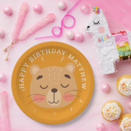 かわいいライオン。アニマルおもしろいサファリベビー子供の誕生日 ペーパープレート
