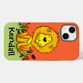 かわいいライオン オレンジ グラフィック Case-Mate iPhoneケース (裏面 (横))