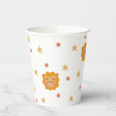 かわいいライオン&スター。サファリおもしろいベビー子供の誕生日 紙コップ (左)