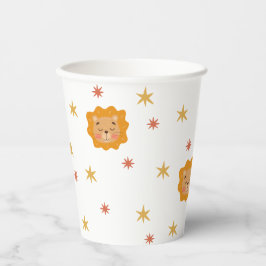 かわいいライオン&スター。サファリおもしろいベビー子供の誕生日 紙コップ