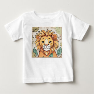 かわいいライオン ベビーTシャツ