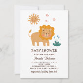 かわいいライオン。動物園おもしろいのサファリ動物の赤ちゃん 招待状 (正面)