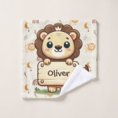 かわいいライオン（名前の付いた看板） ウォッシュタオル (ウォッシュタオル)