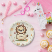 かわいいライオン（名前の付いた看板） ペーパープレート (パーティー)