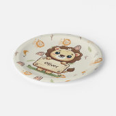 かわいいライオン（名前の付いた看板） ペーパープレート (アングル)