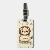 かわいいライオン（名前の付いた看板） ラゲッジタグ (正面縦)