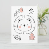 かわいいライオン 手描きライオン 招待状 (スタンド正面)