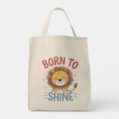 かわいいライオン「Born to Shine」 トートバッグ (裏面)