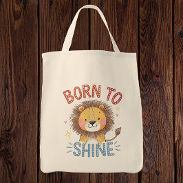 かわいいライオン「Born to Shine」 トートバッグ