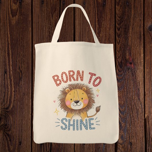 かわいいライオン「Born to Shine」 トートバッグ