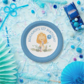 かわいいライオ葉ンズ青い男の子1st誕生日パーティー ペーパープレート (パーティー)