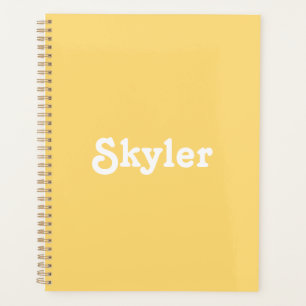 かわいいライトオレンジ名前をカスタムする文字年モノグラム プランナー手帳