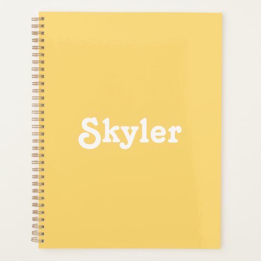 かわいいライトオレンジ名前をカスタムする文字年モノグラム プランナー手帳 (正面)