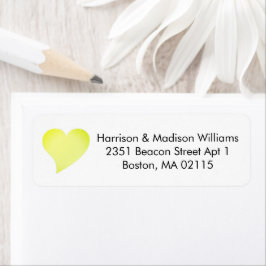 かわいいライトグリーンハートカスタム差出人住所 ラベル