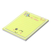 かわいいライトグリーン先生鑑賞 ノートパッド (回転)