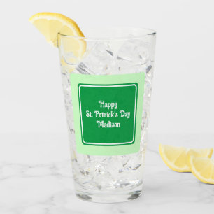 かわいいライトグリーン幸せSt patricks dayグラス タンブラーグラス