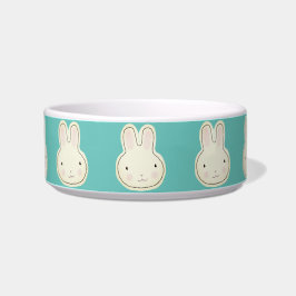 かわいいライトティール（緑がかった色）バニー漫画のイラストレーションパターン ボウル