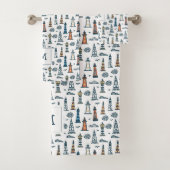 かわいいライトハウスシームレスパタモノグラムのーン バスタオルセット (インサイチュ)