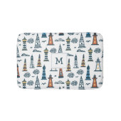 かわいいライトハウスシームレスパタモノグラムのーン バスマット (正面)