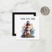 かわいいライトハウス愛好家の名前を追加ビーチ ノートカード (正面/裏面インサイチュ)