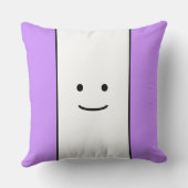 かわいいライトパープルホワイトストライプスマイル顔 クッション (裏面)