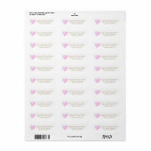 かわいいライトピンクのハートカスタム差出人住所 ラベル (フルシート)