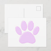 かわいいライトピンクの犬の足の絵 ポストカード (正面/裏面)