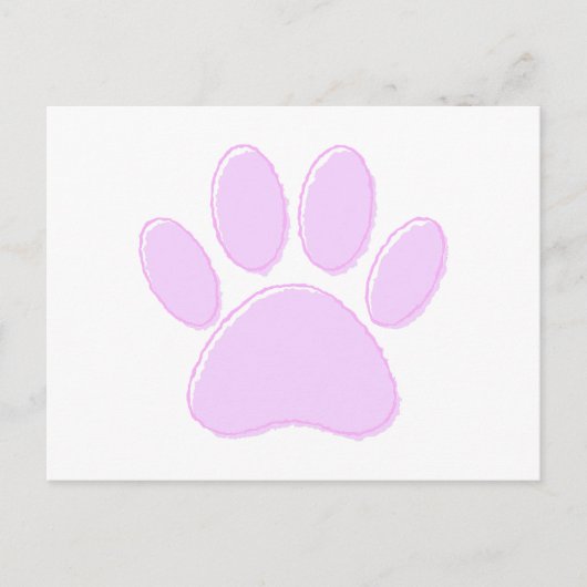 かわいいライトピンクの犬の足の絵 ポストカード (正面)