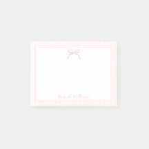 かわいいライトピンクの蝶ネクタイとストライプの枠