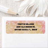 かわいいライトピンクダマスクパターン差出人住所ラベル ラベル (インサイチュ)