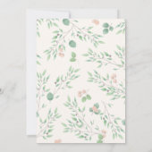 かわいいライトピンクベビーバニーベビーシャワー 招待状 (裏面)