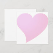 かわいいライトピンク大きなハートバレンタインデーのカード (正面/裏面)