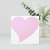 かわいいライトピンク大きなハートバレンタインデーのカード (スタンド正面)